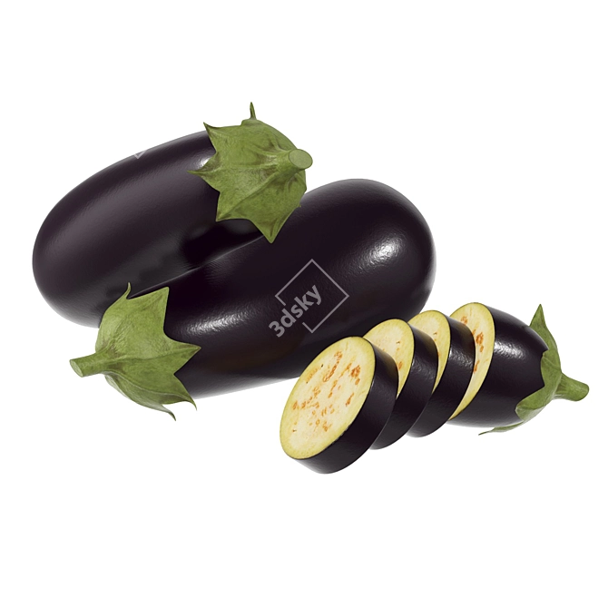 Eggplant - High-Quality PBR Textures 3D model image 1