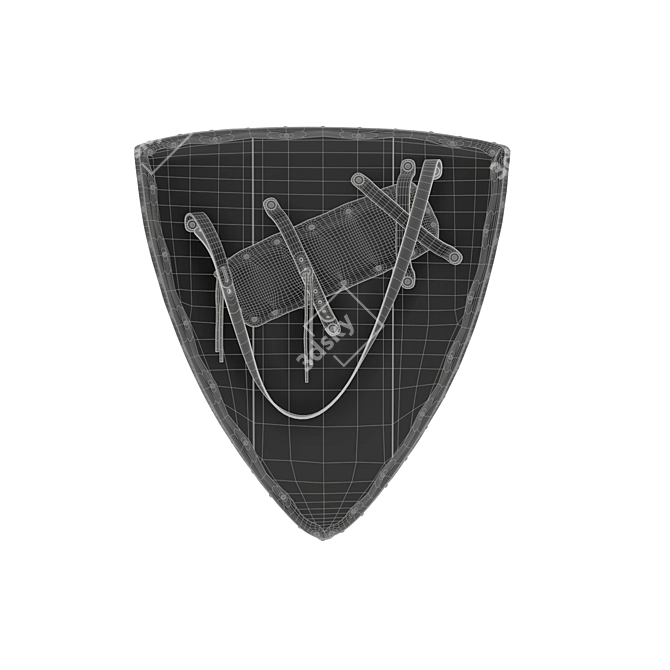 Tri-Knight Shield: High-Quality 4K Texture 3D model image 3