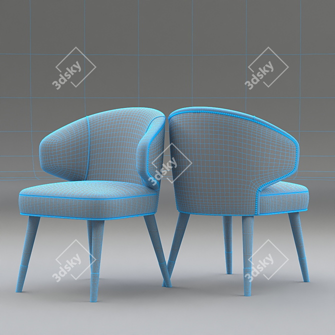Elegant Tippi Dining Chair 3D model image 2