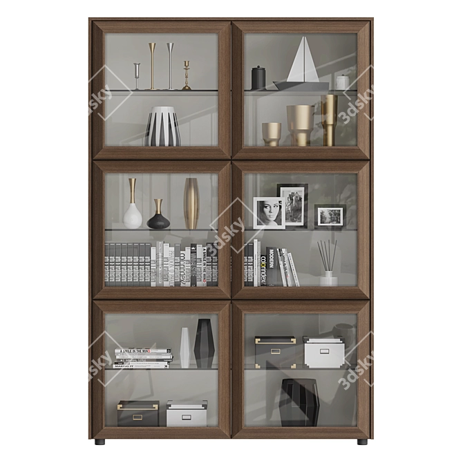 Elegant Porada Kvadro Bookshelf 3D model image 1