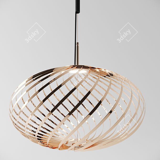 Sleek Spring Pendant Light 3D model image 2