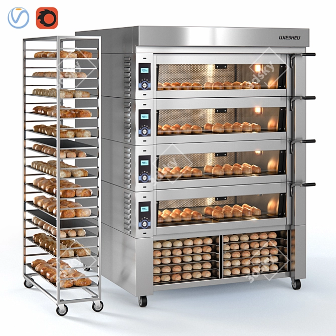 WIESHEU EBO 128 M Convection Oven 3D model image 1