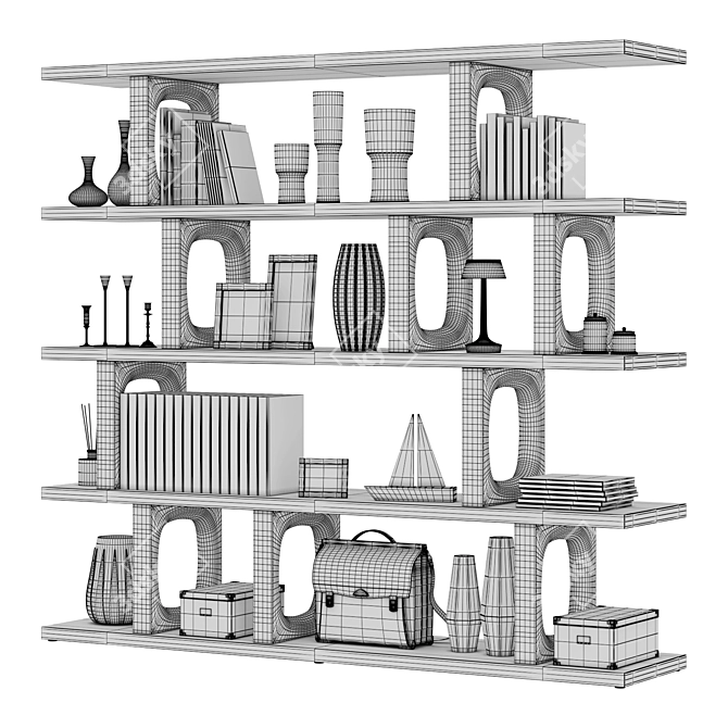 Elegant Dalida Bookshelf 3D model image 3