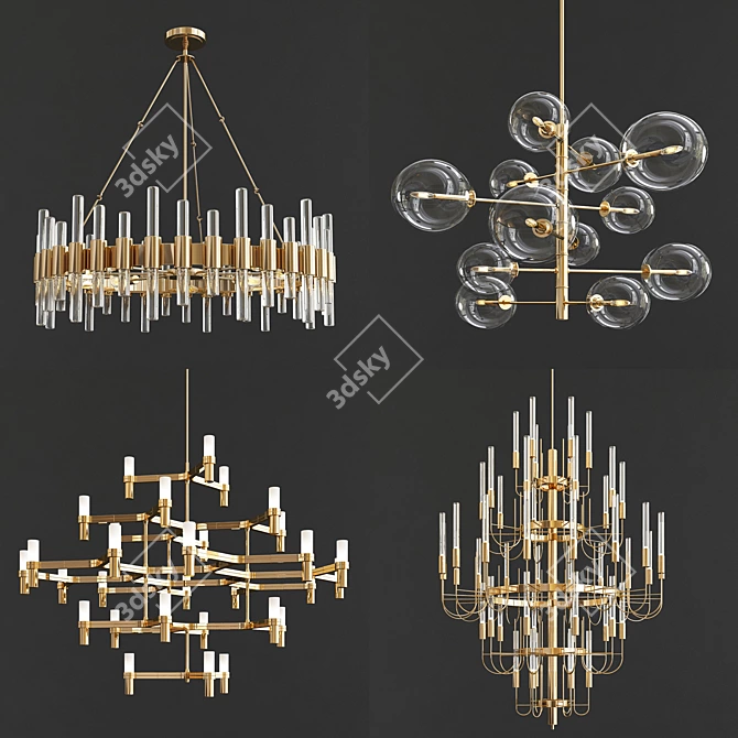 Elegant Chandelier Collection: Arteriors, Eichholtz, Nemo & Luxxu 3D model image 1