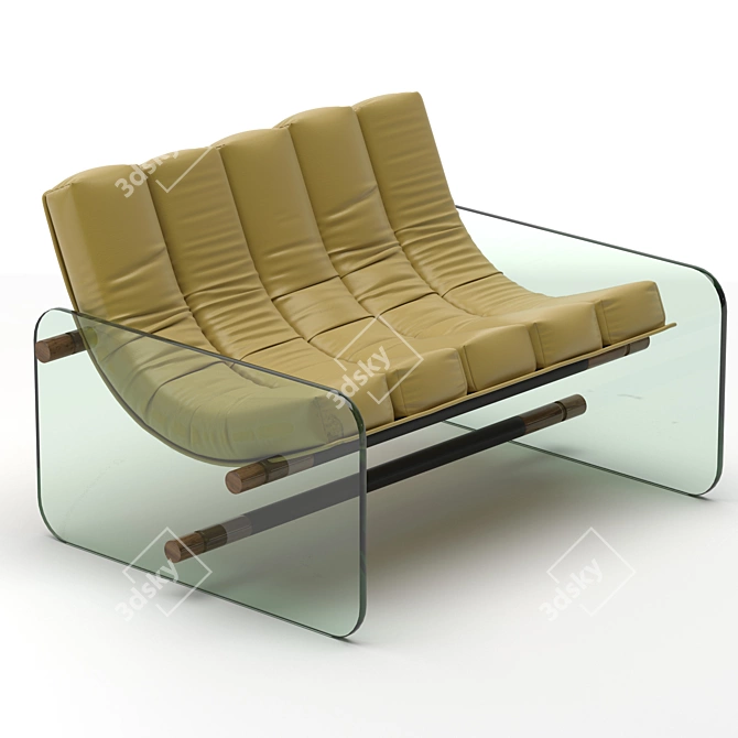 Italian Fabio Lenci Lounge Chair 3D model image 2
