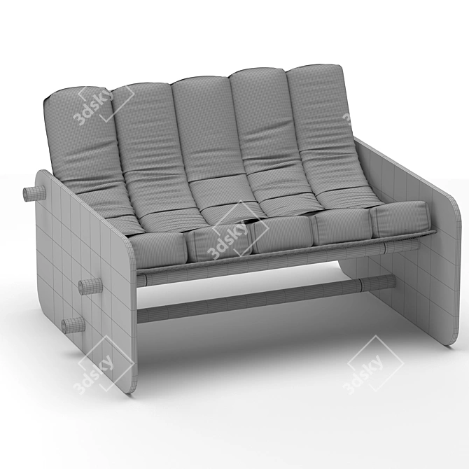 Italian Fabio Lenci Lounge Chair 3D model image 3