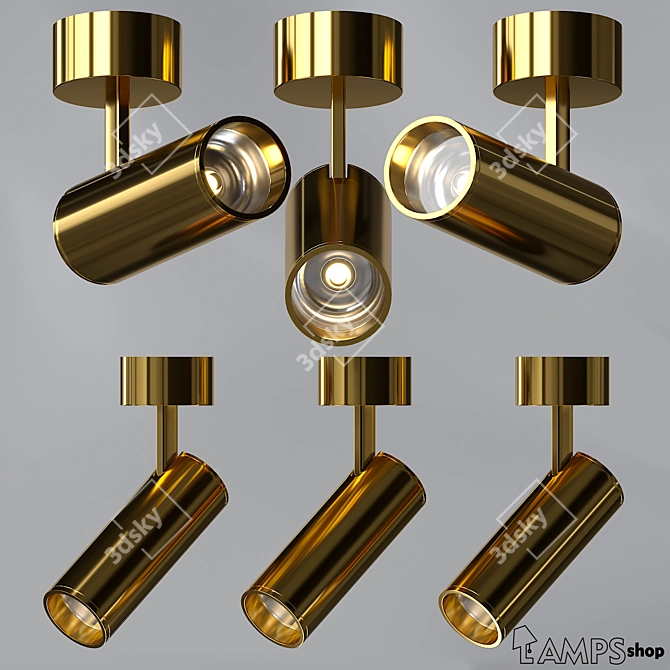 Nordic Gold Pendant Chandelier 3D model image 1