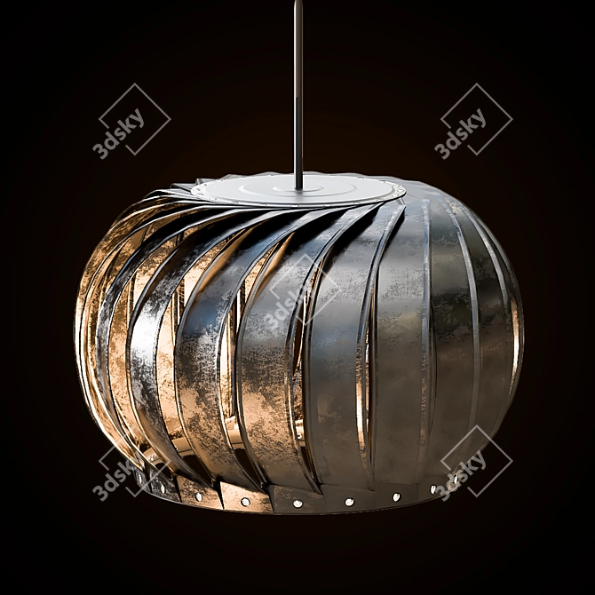 Solar-Powered Wind Turbine Light 3D model image 1