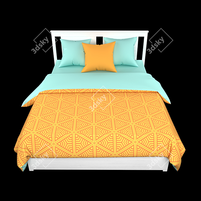  Modern Ikea SONGESAND Bed Frame 3D model image 2