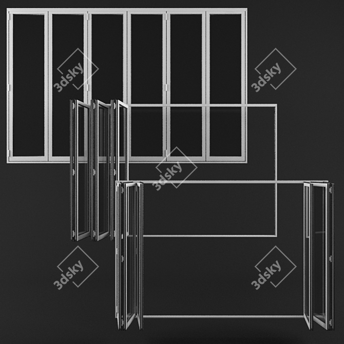 Versatile Folding Door: 3D Max 2012-2016, OBJ, FBX 3D model image 1