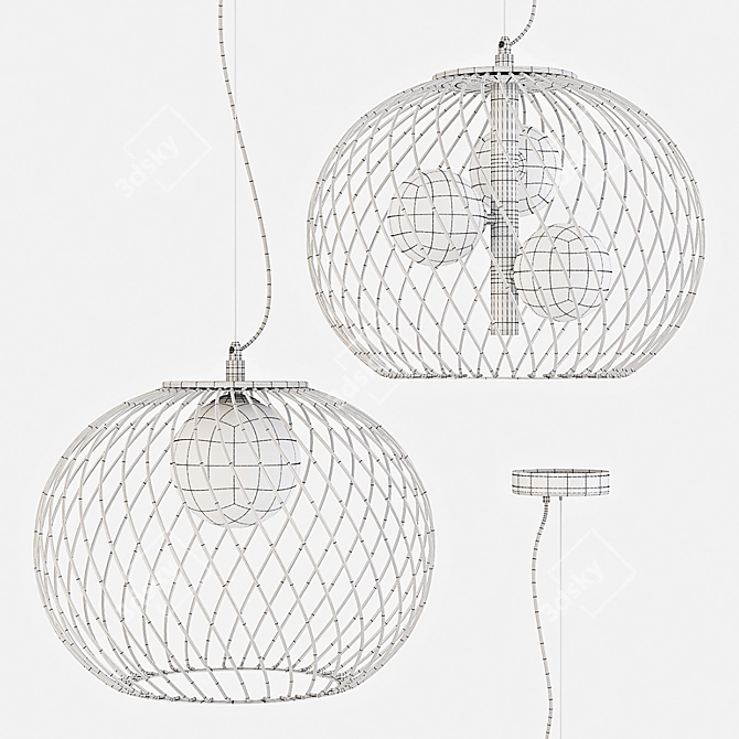 Elegant Pendant Lamp: Italux Clarisa 3D model image 3