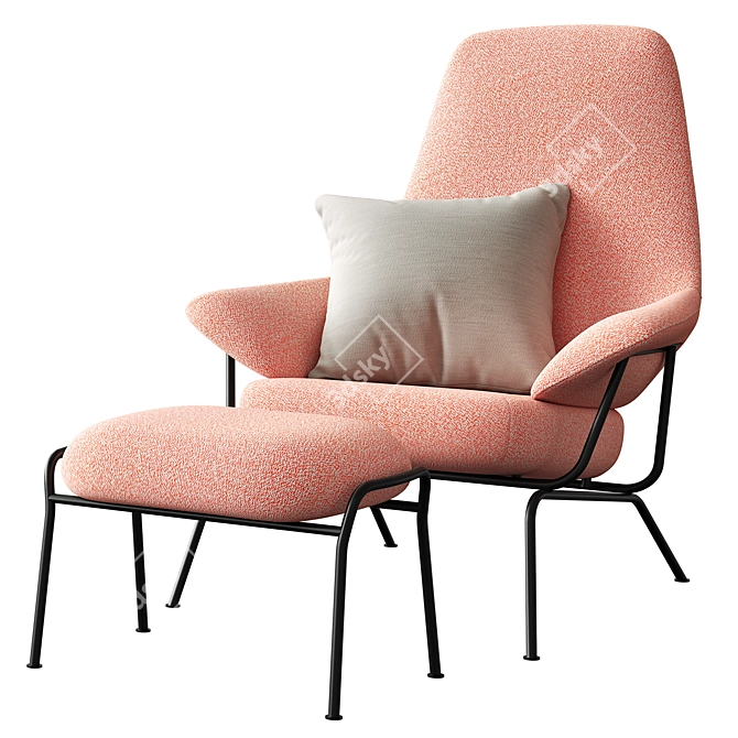 Sleek Mid-Century Hai Chair 3D model image 1