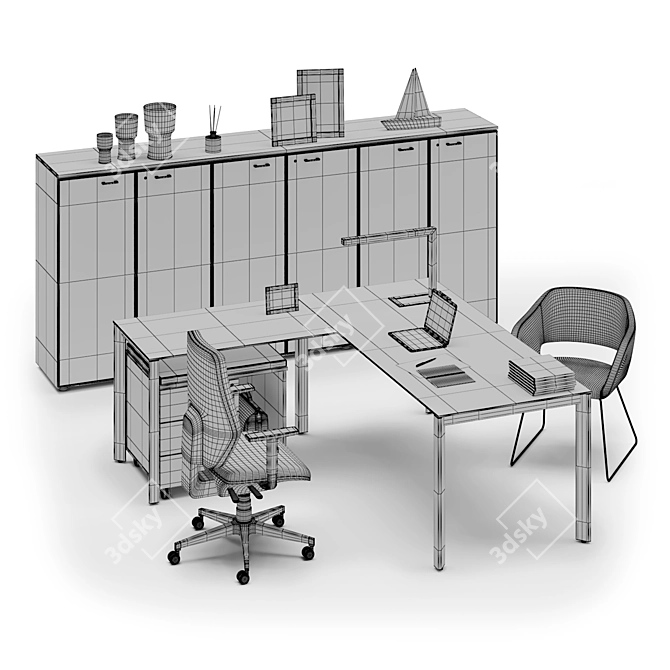 LAS OXI Office Workspace Solution 3D model image 3