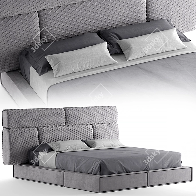 Title: Cornelio Cappellini HUG Bed 3D model image 1
