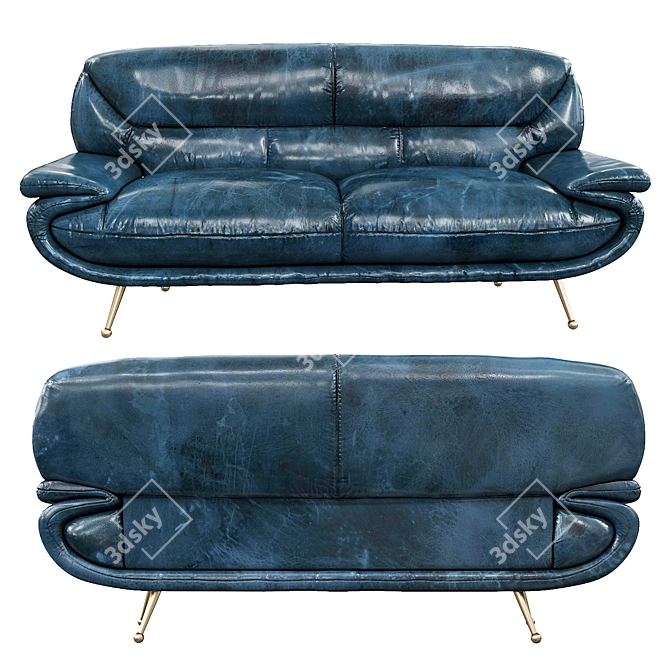 Elegant Vintage Arcadia Sofa 3D model image 1