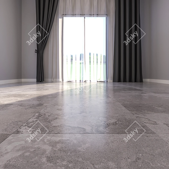 Marble Textured Floor Tiles 3D model image 2