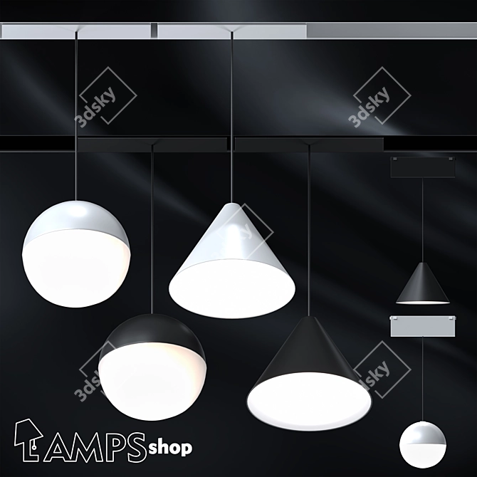 Magnetic Droplight Chandelier: Modern Elegance 3D model image 1