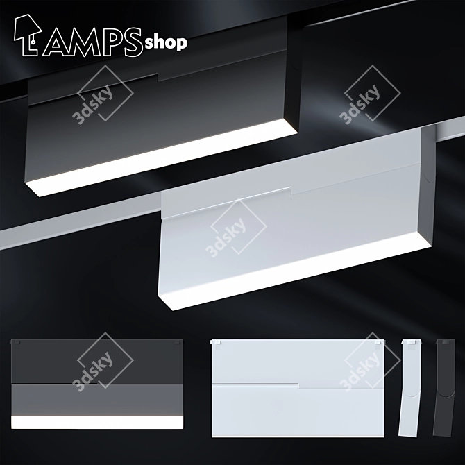 Foldable Magnetic Lamp Stand 3D model image 1