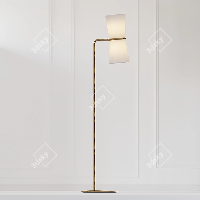 Elegant Clarkson Brass Floor Lamp 3D model image 1