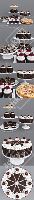 Delicious Cherry Dessert 3D model image 4