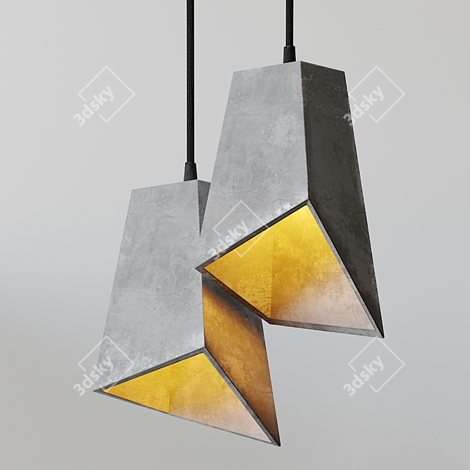 Minimalist Concrete Pendant Light 3D model image 1