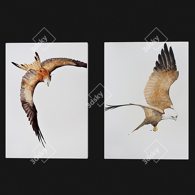 Majestic Golden Eagle Art Print 3D model image 1