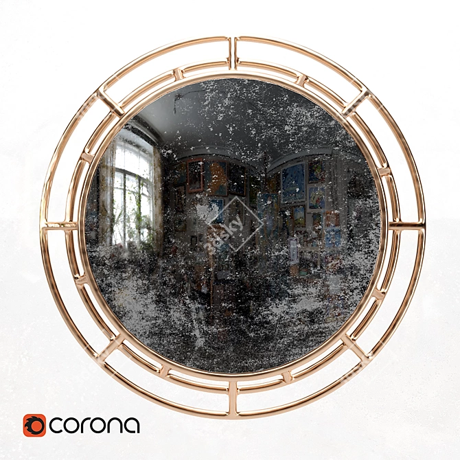 Modern Antique-Style Roma Mirror 3D model image 2