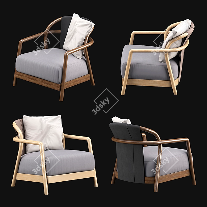 Flexform Alison Armchair: Modern Comfort at its Best 3D model image 1