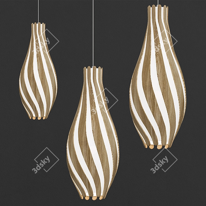 Elegant Swish Pendant Light 3D model image 1