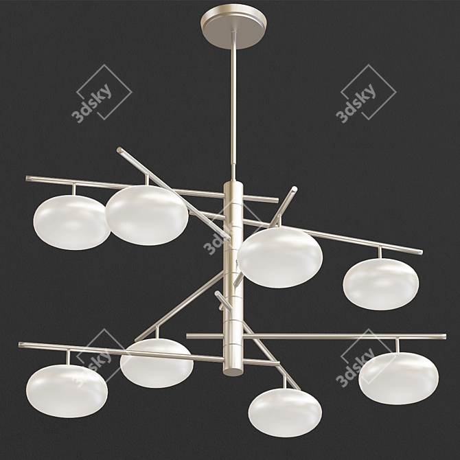 Luxurious Metal Dolce Pendant Light 3D model image 1