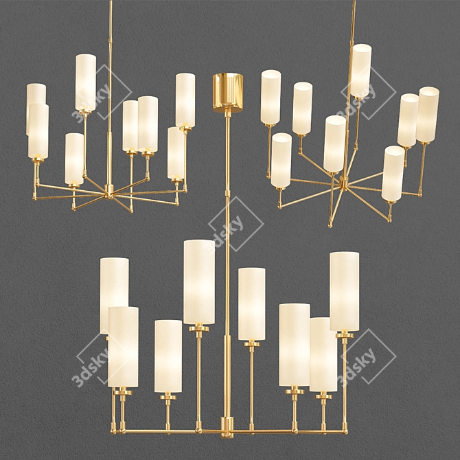 Elegant Ziyi 8 Light Chandelier 3D model image 1