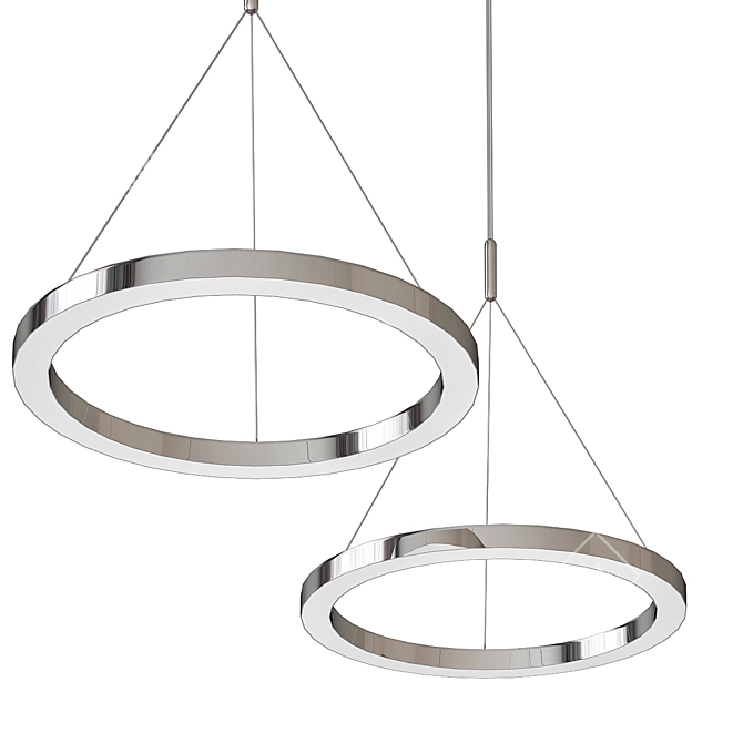 Sleek Circolo Tris Pendant Light 3D model image 1