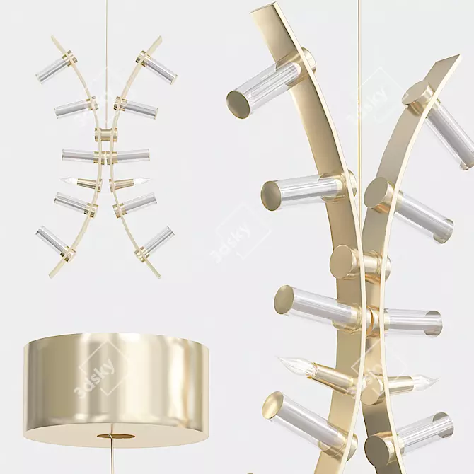 Flexus Duo Pendant: Elegant and Versatile 3D model image 1