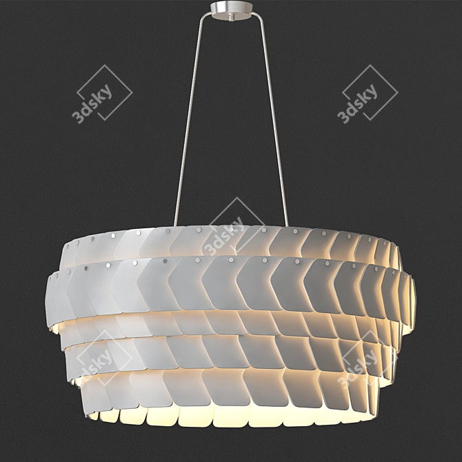Elegant Sand & Taupe Pendant 3D model image 1