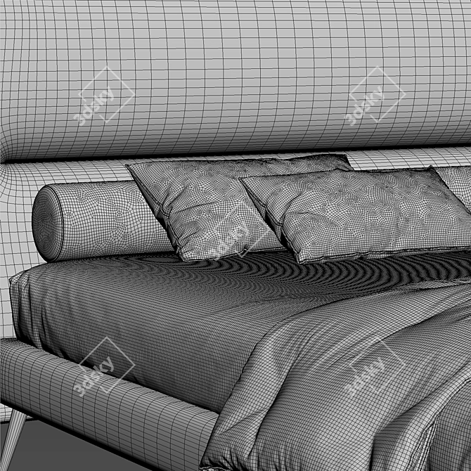 Twils DE LIGHT Bed: Stylish & Comfortable 3D model image 3