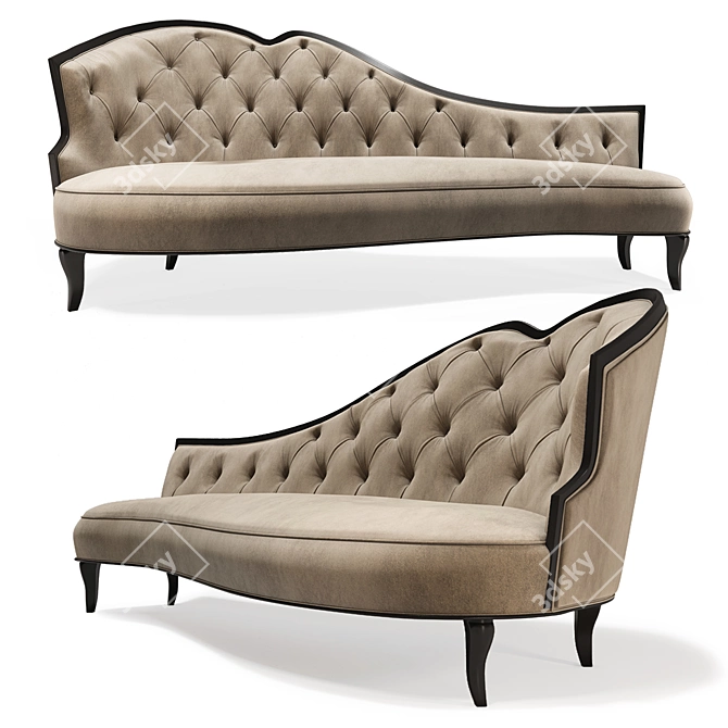 Elegant RENE Dormeuse: Stylish Comfort 3D model image 1