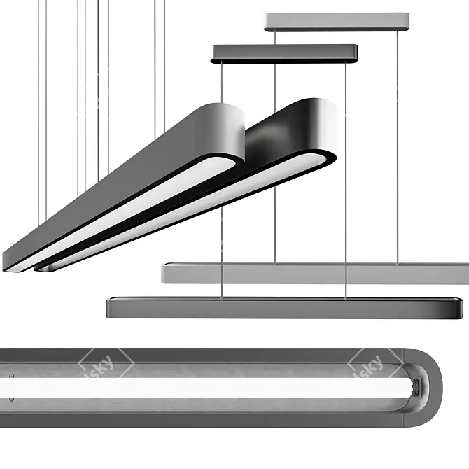 Modern Industrial LED Pendant Light 3D model image 1