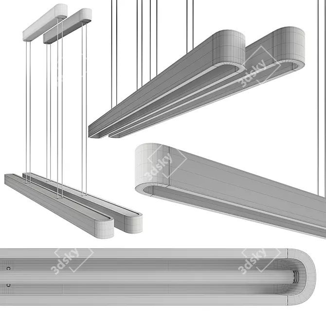 Modern Industrial LED Pendant Light 3D model image 3