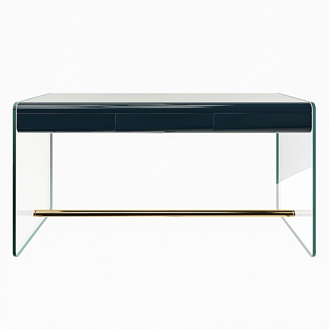 Elegant Marcello Glass Bureau 3D model image 1