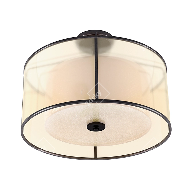 Brisco 3-Light Semi Flush Mount - Elegant Bronze Glass Fixture 3D model image 2