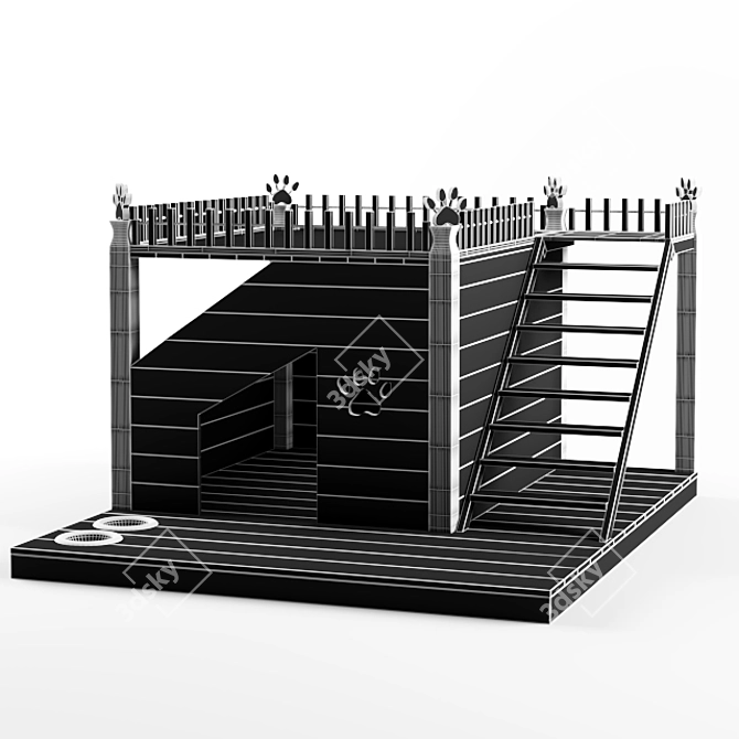 Spacious Doghouse | 1110x1350x800 mm 3D model image 2