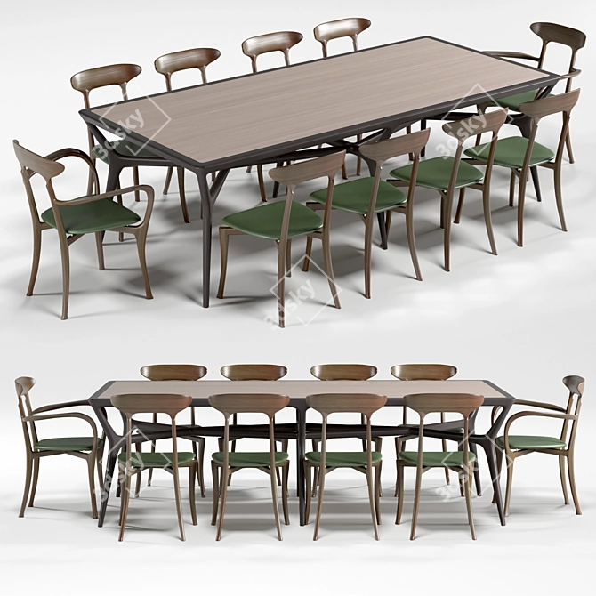 Elegant Ceccotti Dining Set 3D model image 1