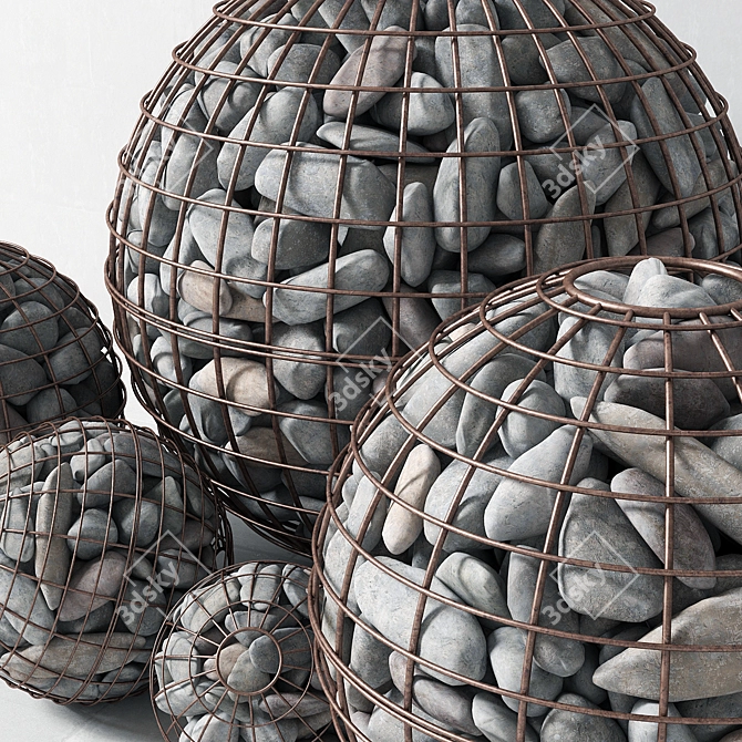 3D Max Gabion Sphere Pebble 3D model image 2