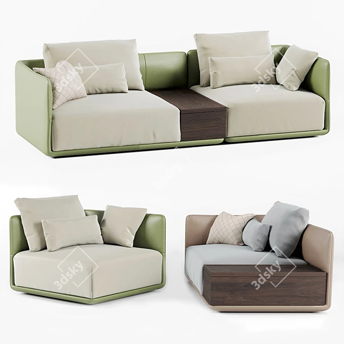 Modern Corner Sofa: Camerich Elan 3D model image 2