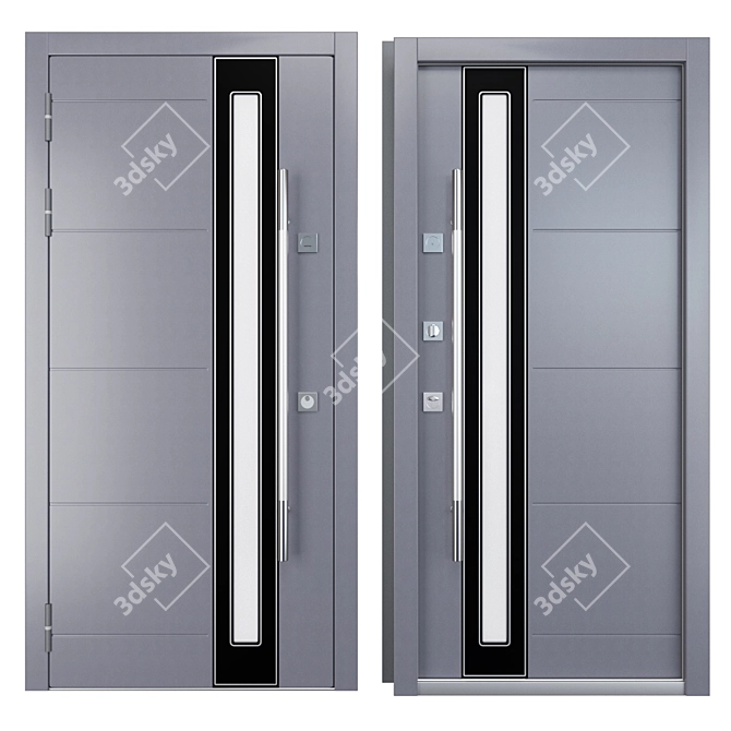 Sleek Inox S-11 Steel Door 3D model image 3
