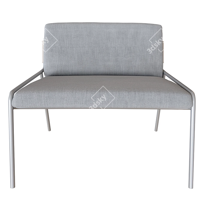Elegant Zoe Armchair with Real-size Dimensions 3D model image 2