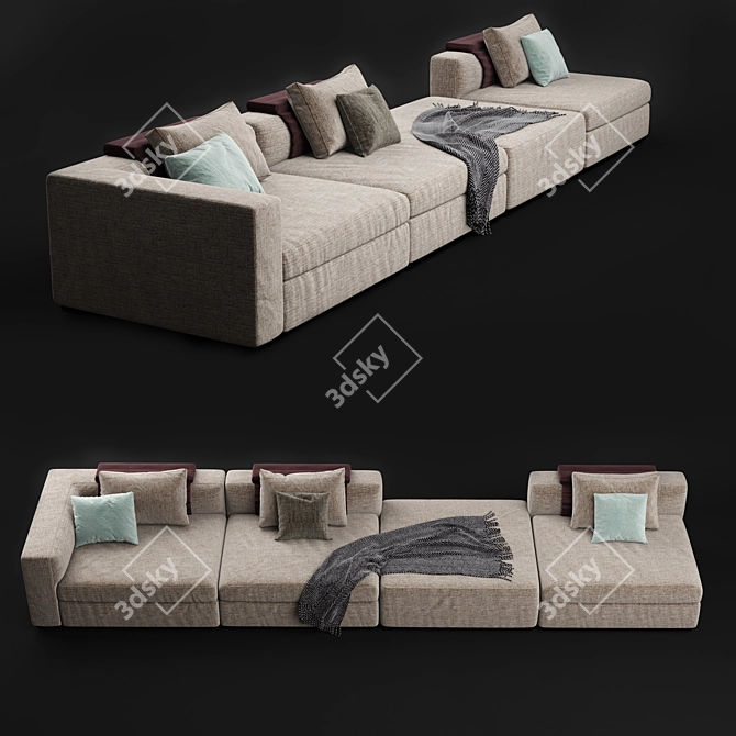 MOLTENI Albert Modular Sofa: Versatile Elegance 3D model image 2