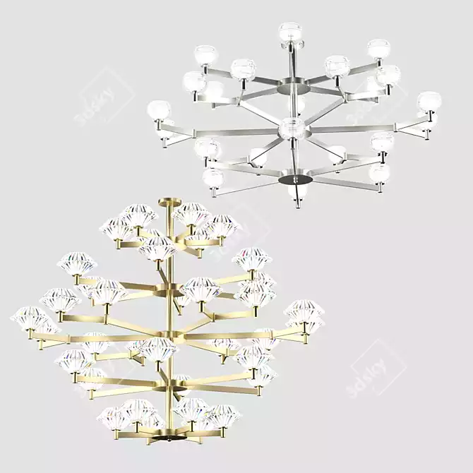 Italian IL Paralume Marina Chandeliers 3D model image 1