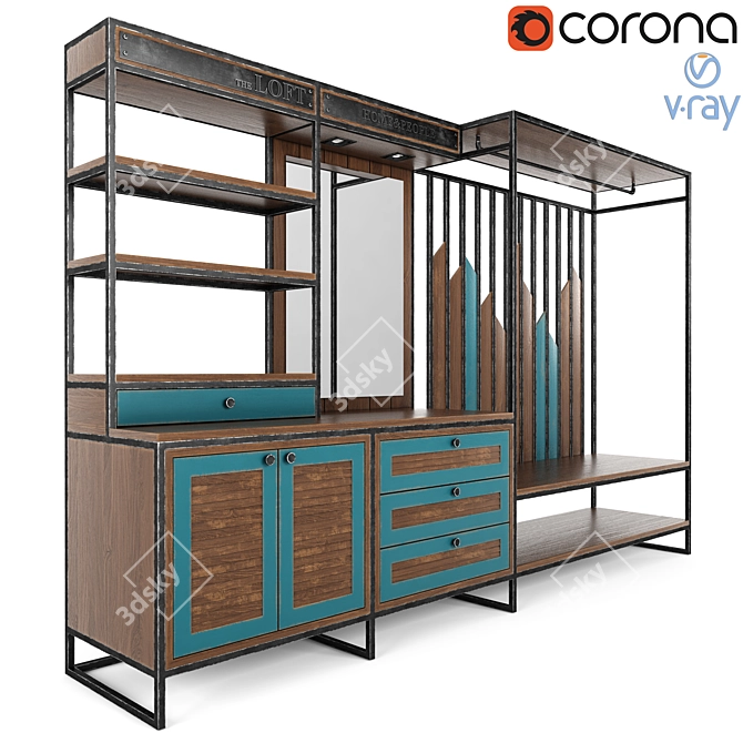 Modern Loft Wardrobe for Home Organization 3D model image 1