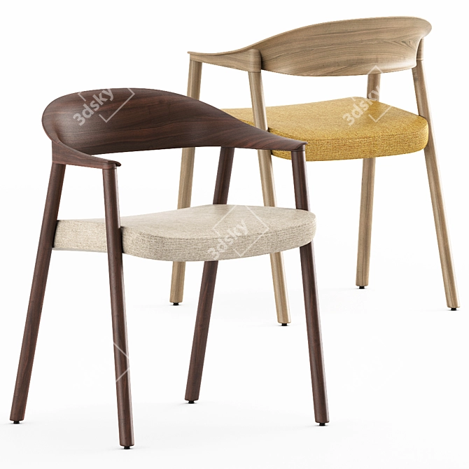 Elegant Hera Chair 3D model image 1